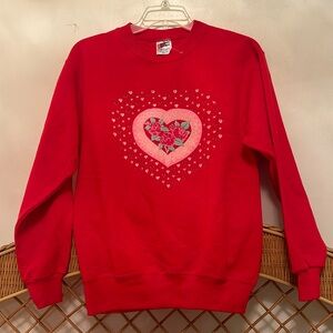 NWT Vintage 1992 Hanes ACTIVEWEAR Red Heart Graphic Sweatshirt